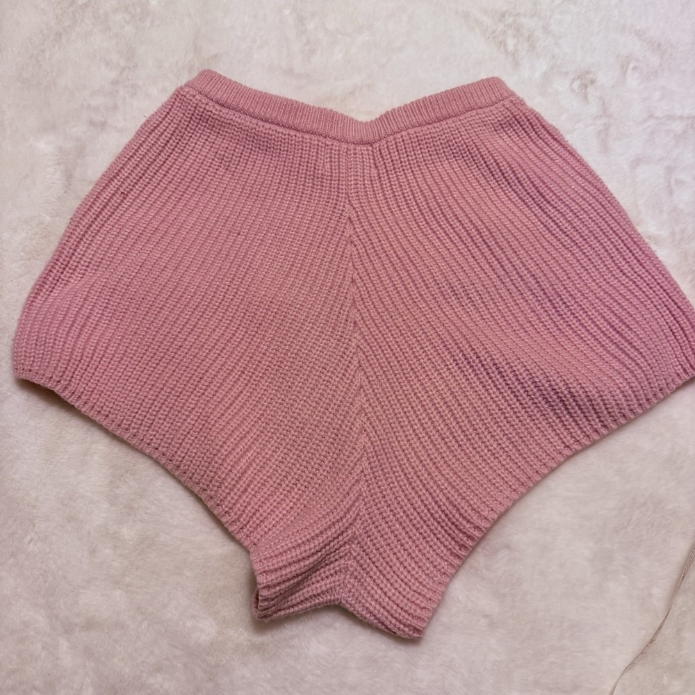 Sabo Skirt Pink Knit High Waisted Lounge Resort Wear Vacation Shorts XS - Picture 3 of 6